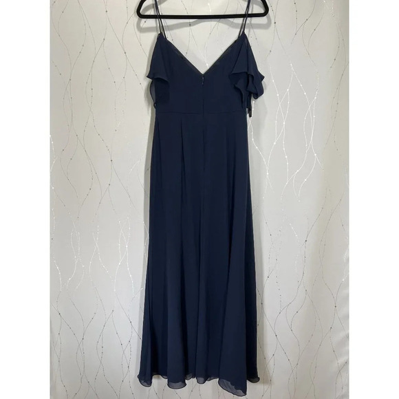 WATTERS Navy Blue Aldridge Chiffon Formal Gown $285 - Picture 7 of 9
